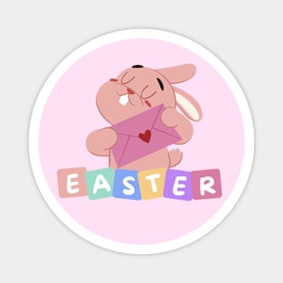 Cute Pink Bunny Easter Magnet